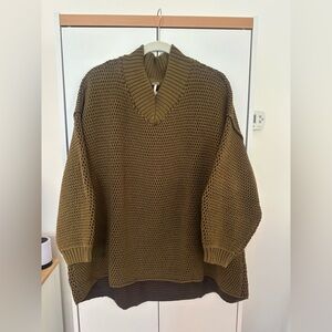 Free People Olive Green Sweater Oversized
